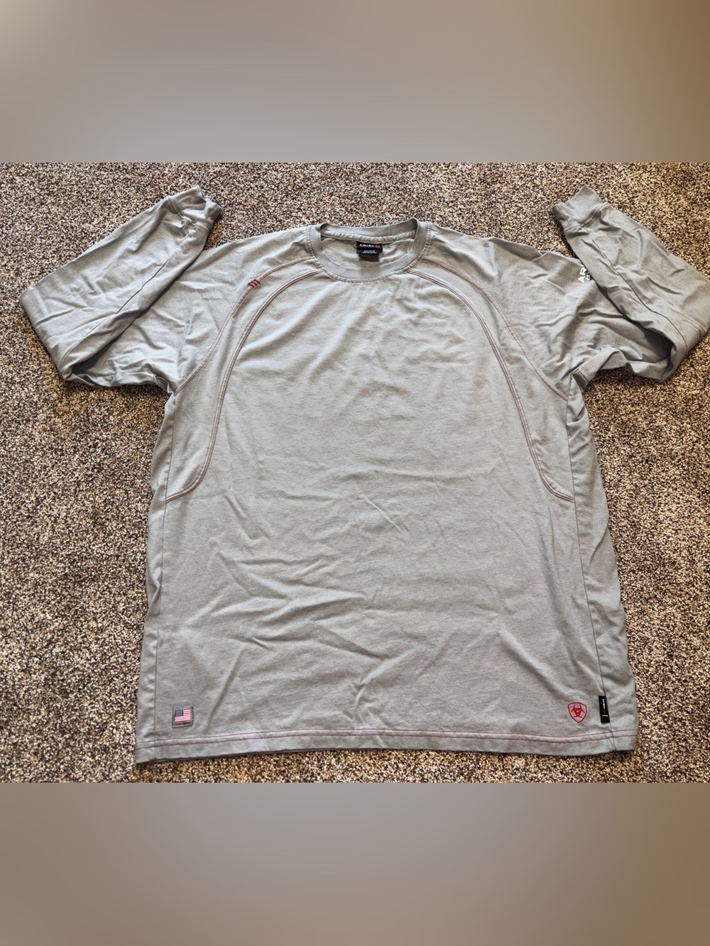 Ariat FR Shirt Men's XXL Grey Long Sleeve Crew Neck Flame Resistant CAT 2 NWOT